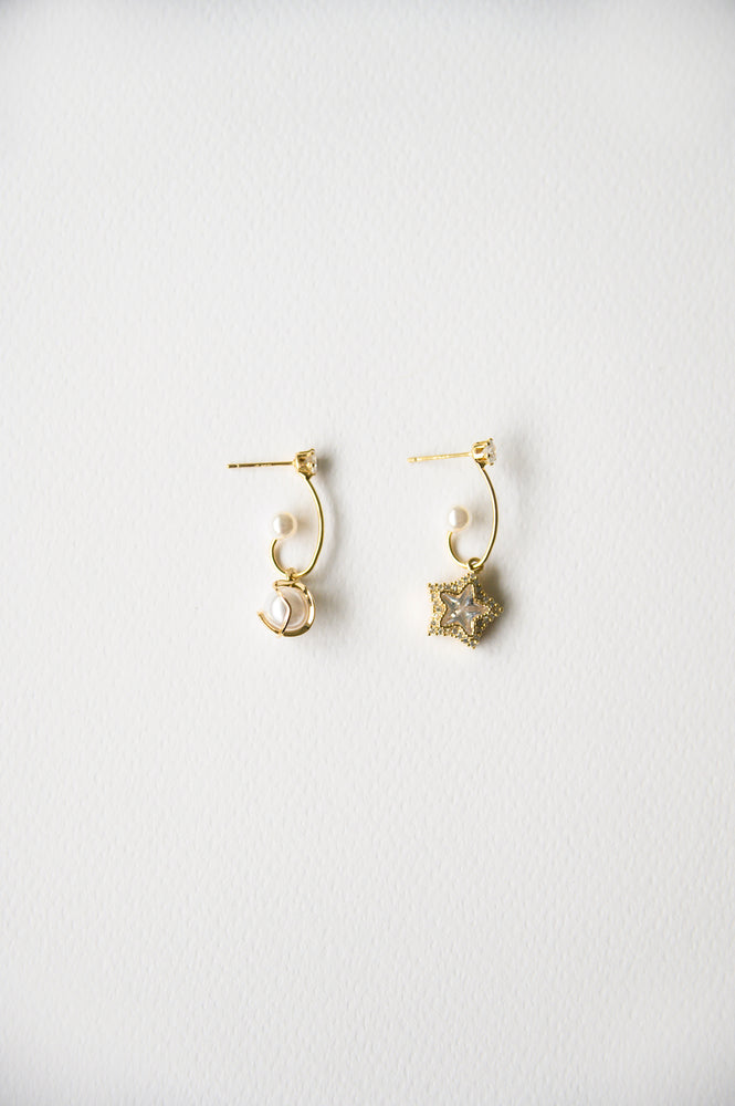 
            
                Load image into Gallery viewer, North Star Mismatched Earrings (S925)
            
        
